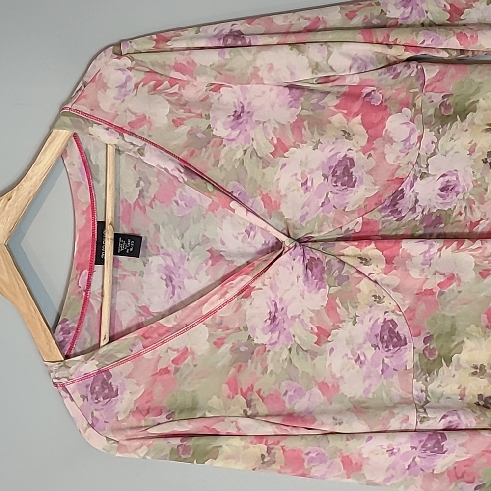 Vintage Y2K Floral whimsical fairy Grunge babydoll Top Size 18 20 Pastel Art - Picture 2 of 9